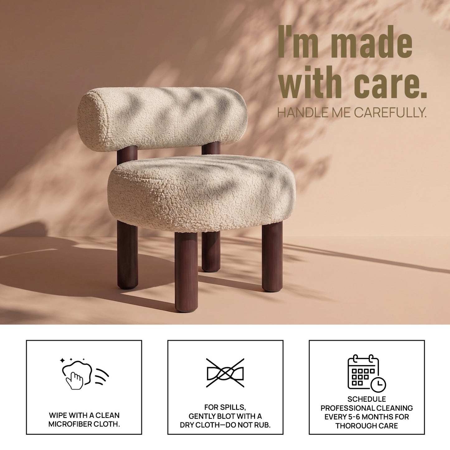 Fleuffin Cozy Cream Faux Fur Lounge Chair