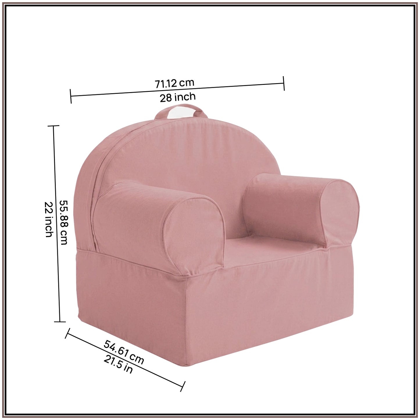 Blush Pink Snuggle Cotton Kids Lounge Chair | Nestroots