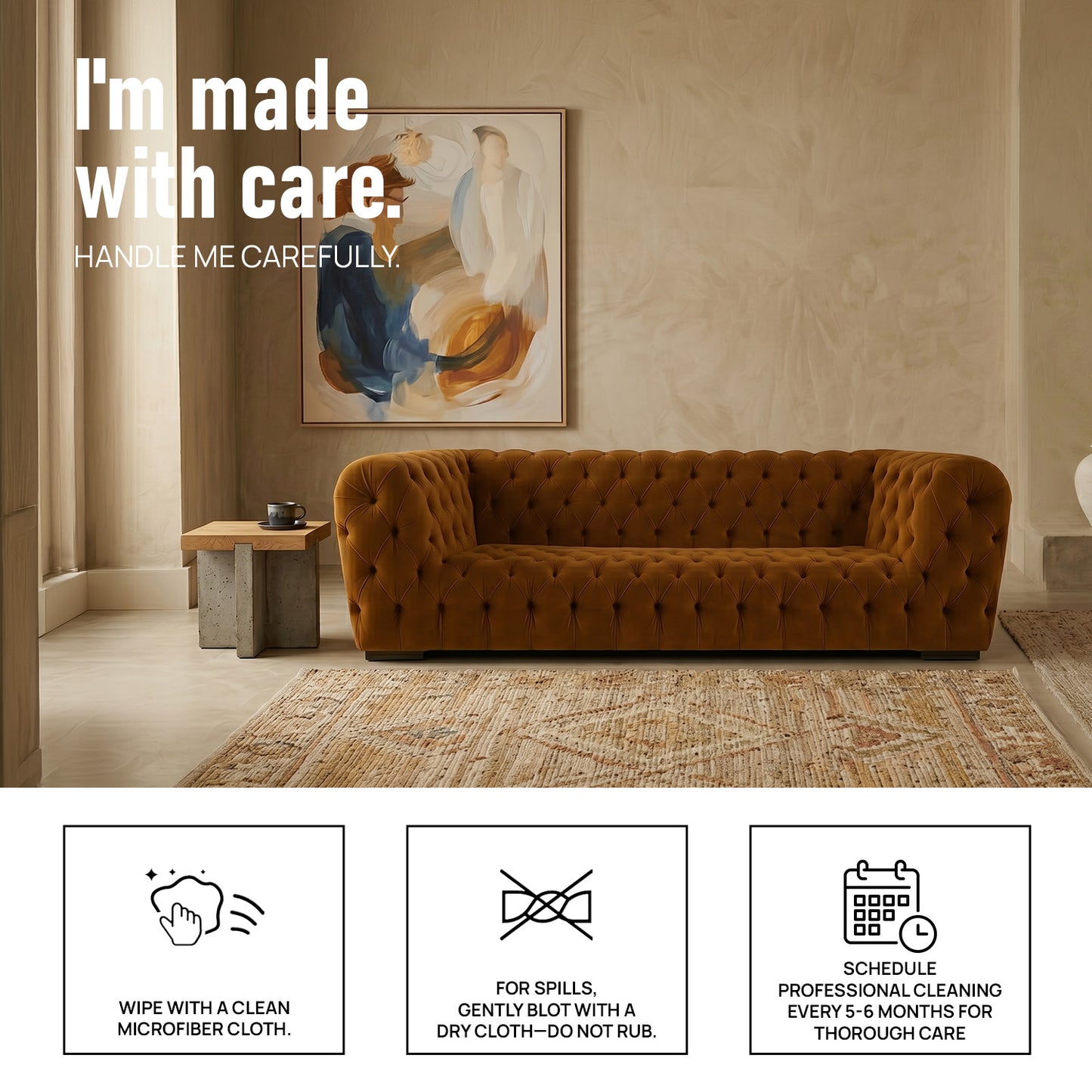 Serova Dual Tone White Brown 3 - Seater Leather Sofa