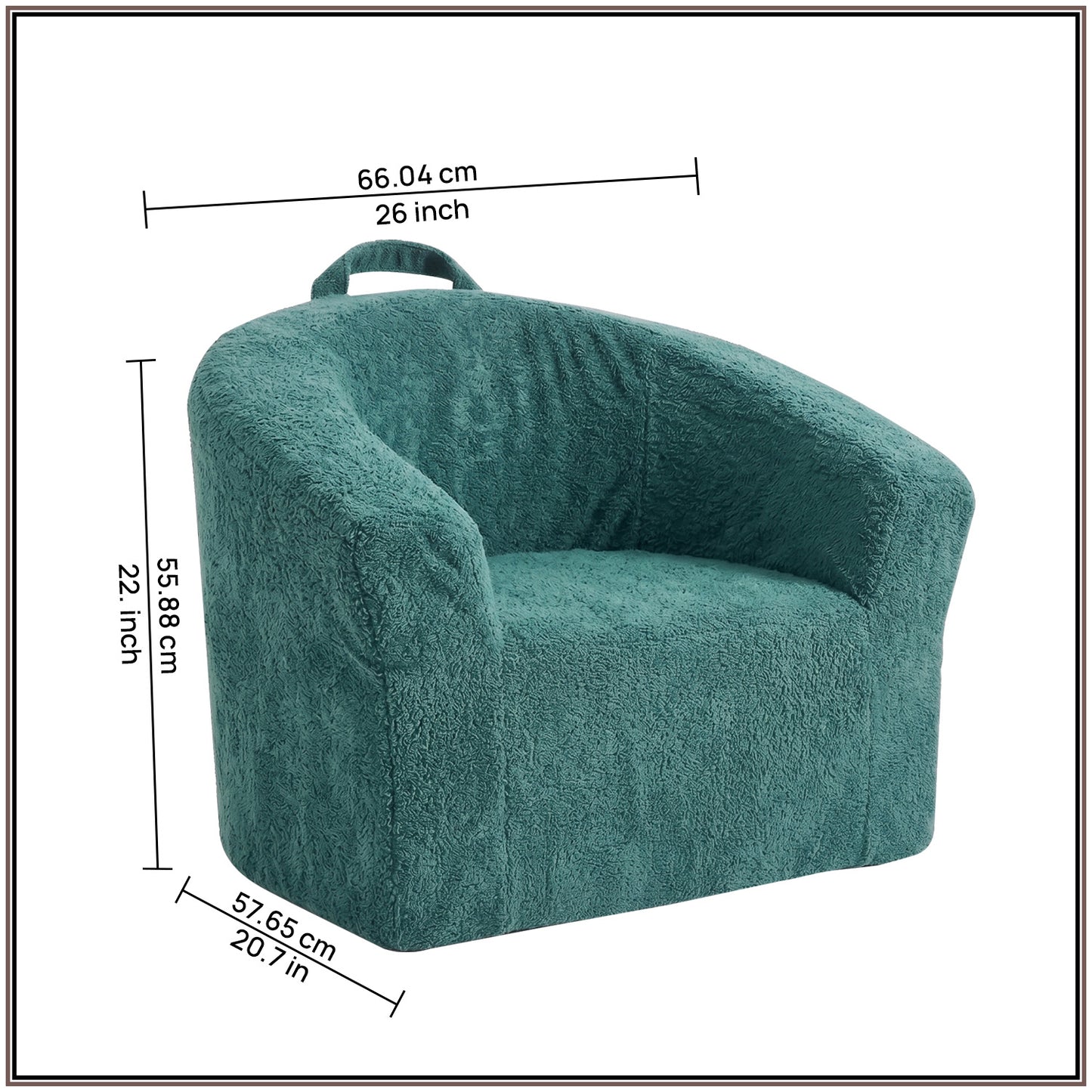 Gabriel Olive Green Puffy Organic Cotton Kids Lounge Chair | Nestroots