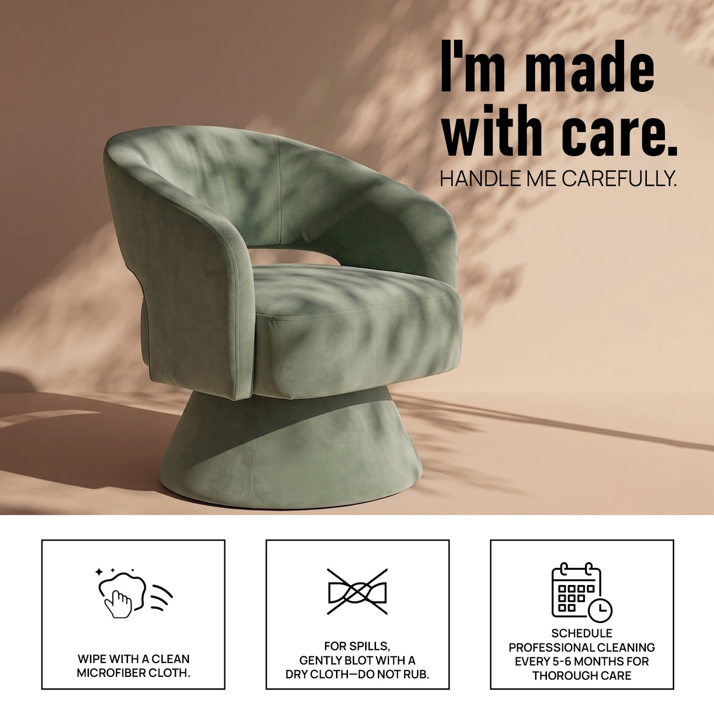 Zoervyn Swivel Green Velvet Lounge Chair
