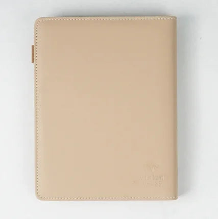 Dual-Tone Leatherite Cover Notebook with Front Pocket and Magnetic Closure
