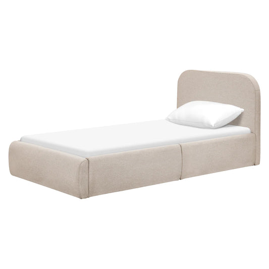 Snuggle Beige Boucle Kids Small Hydraulic Storage Bed