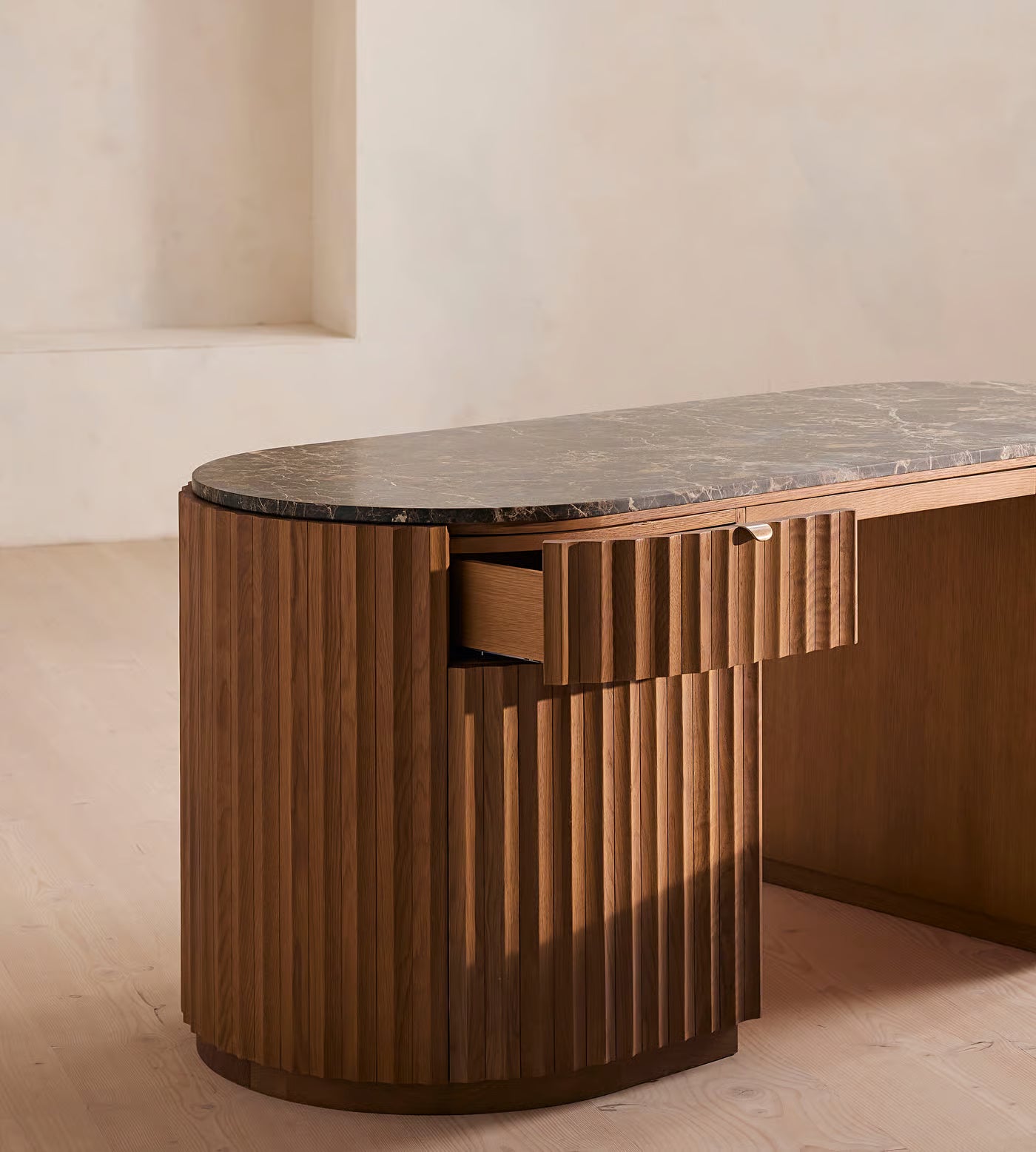 Railton Desk, Dark Emperador Marble