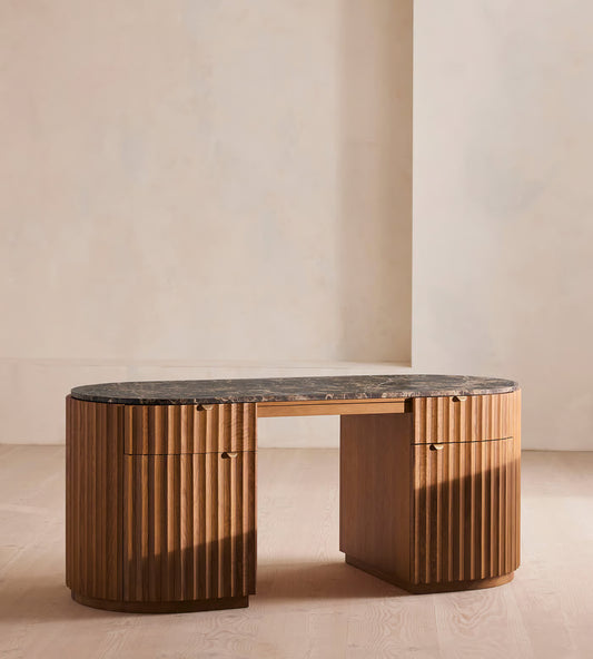 Railton Desk, Dark Emperador Marble