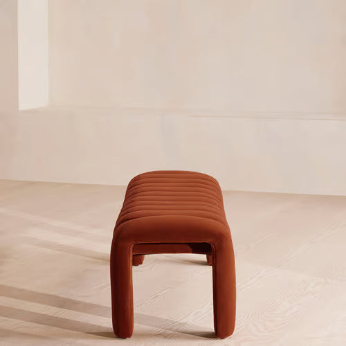 Willis Bench Velvet Velvet Rust