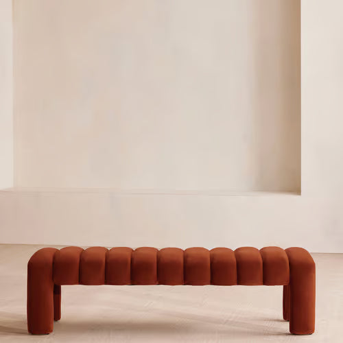 Willis Bench Velvet Velvet Rust