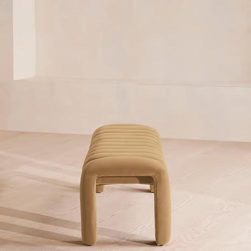 Willis Bench Velvet Velvet Camel