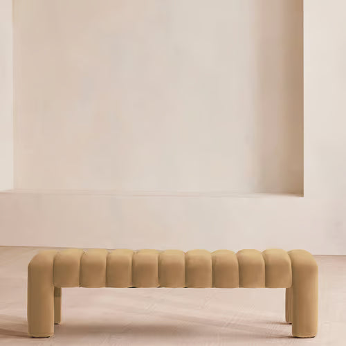 Willis Bench Velvet Velvet Camel
