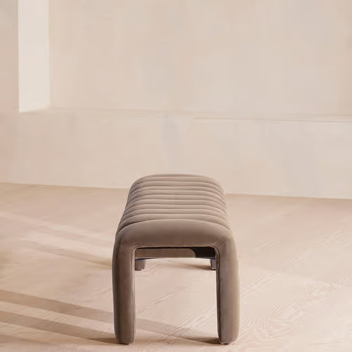 Willis Bench Velvet Velvet Taupe
