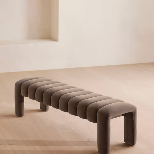 Willis Bench Velvet Velvet Taupe