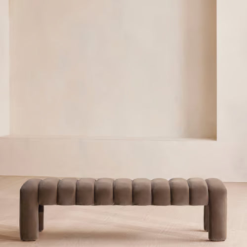 Willis Bench Velvet Velvet Taupe