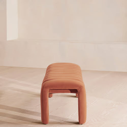 Willis Bench Velvet Velvet Antique Rose