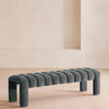 Willis Bench Velvet Velvet Grey Blue
