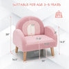 Soft Pink BlushArch Kids Armchair with Wooden LegsPlush Fabric