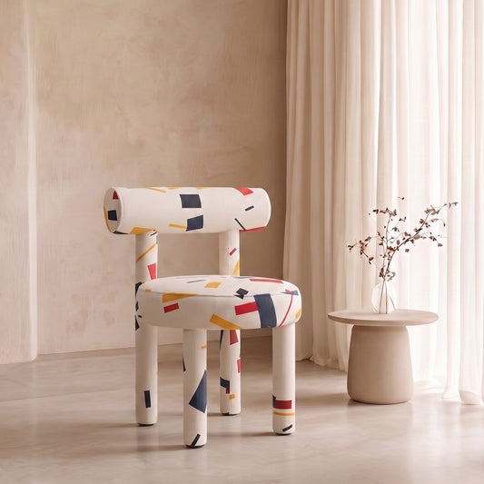 Piectro Play Multicolor Print Velvet Lounge Chair