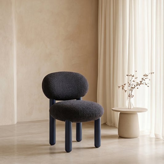 Boevian Bubble Charcoal Grey Boucle Lounge Chair