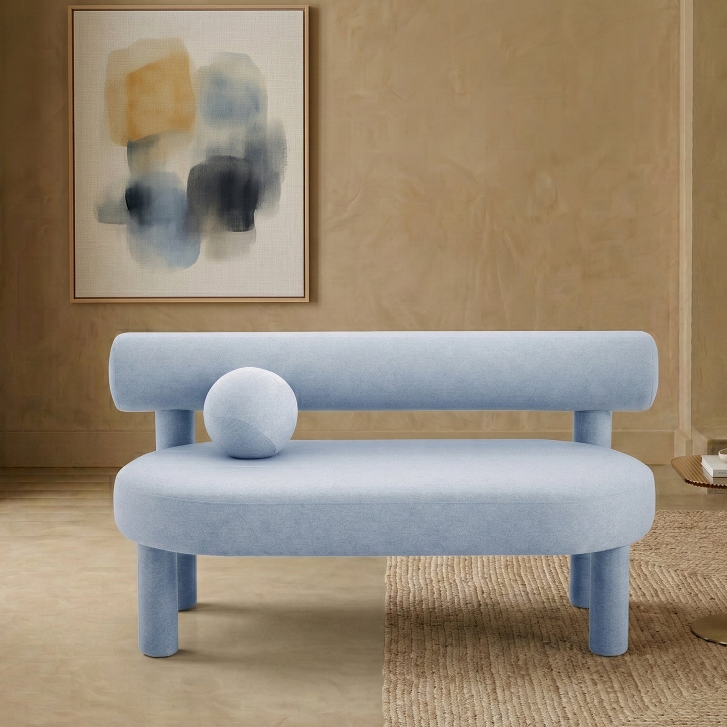 Seron Lowline Grey 3 - Seater Boucle Sofa