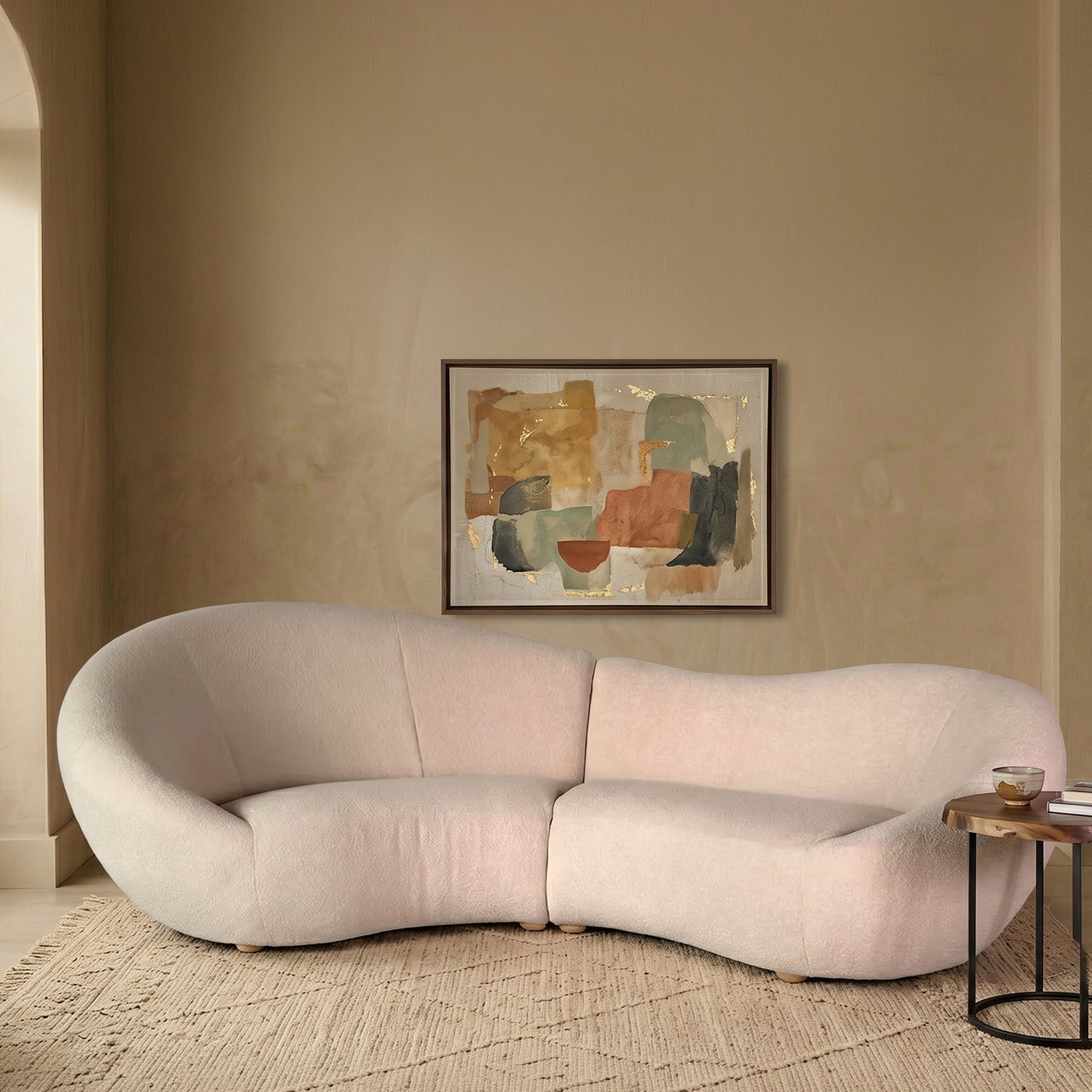 Velron Linear Mustard Yellow 3 - Seater Velvet Sofa