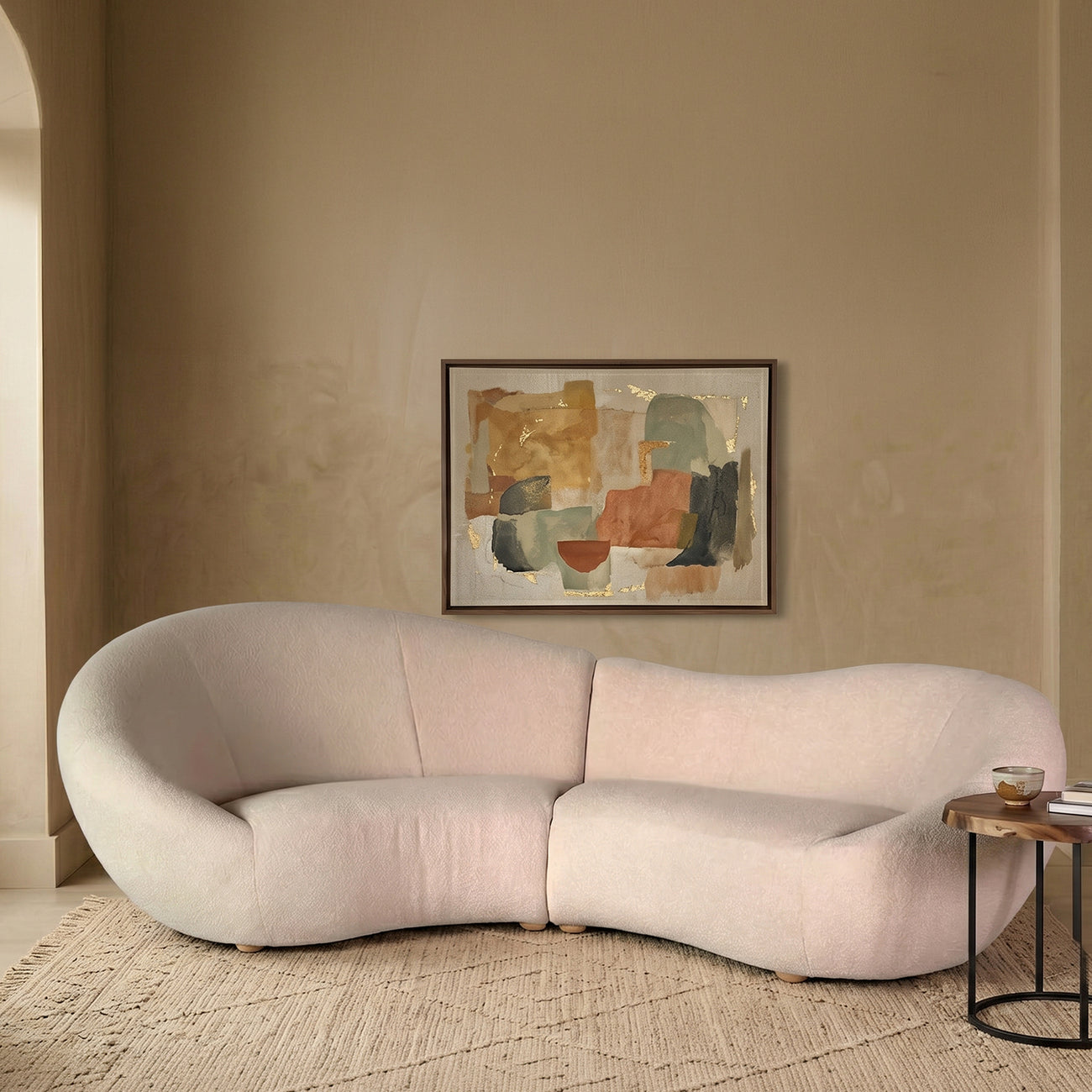 Velron Linear Mustard Yellow 3 - Seater Velvet Sofa