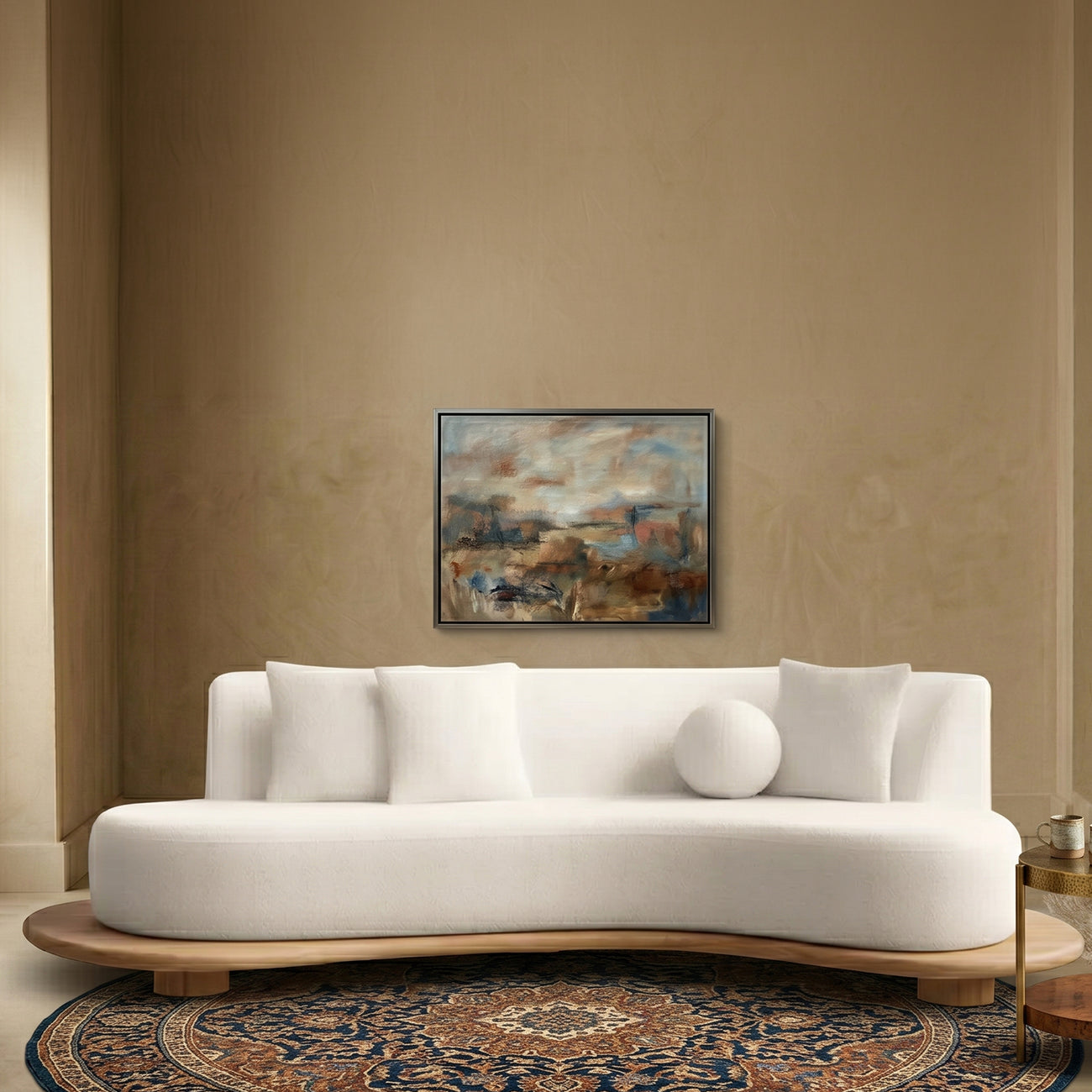 Orbis Sculpt Beige 3 - Seater Boucle Sofa