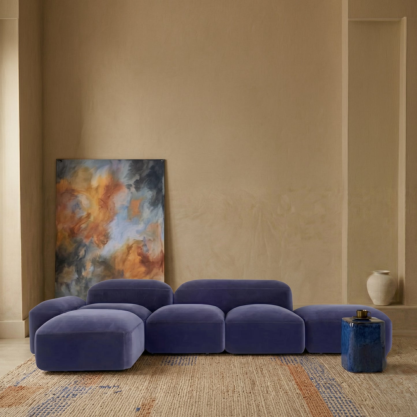 Torchester Chesterfield Bronze Brown 3 - Seater Velvet Sofa