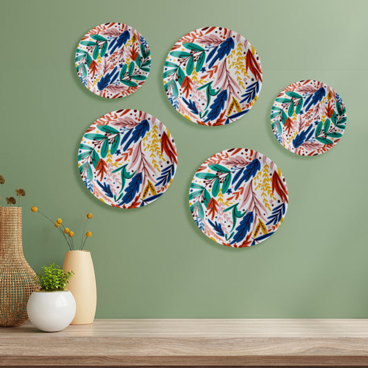 Playful Petals Wall Plates Set of 5