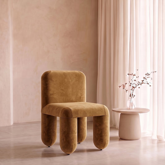 Dreoven Sculpt Cocoa Brown Quad Velvet Chair