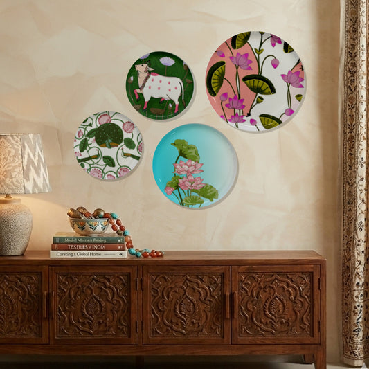 Flamingo Garden Metallic Wall Plate Set of 4
