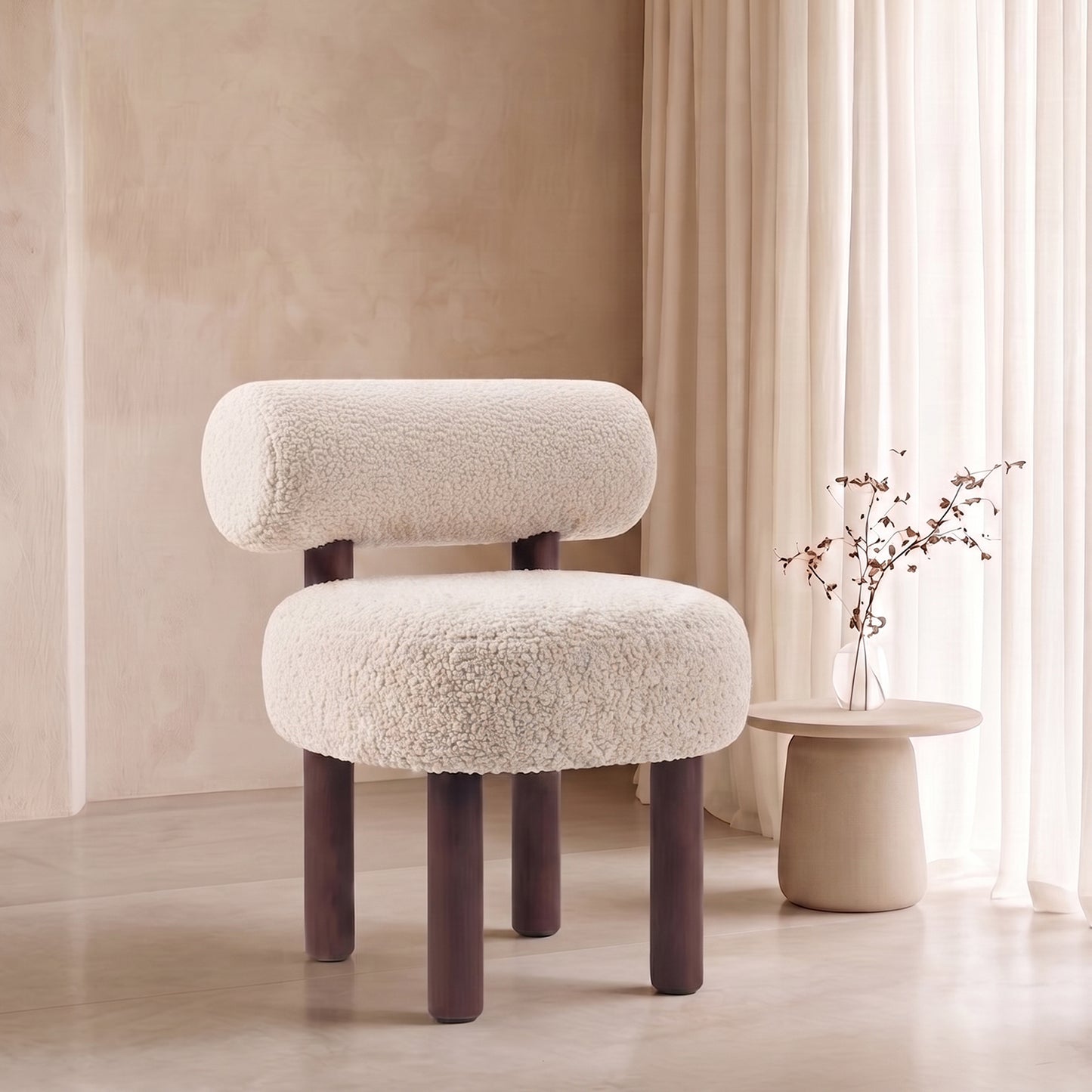 Fleuffin Cozy Cream Faux Fur Lounge Chair