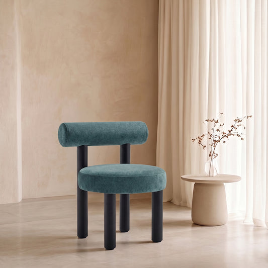 Eleto Minimal Blue Velvet Dining Chair