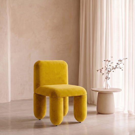 Dreoven Sculpt Yellow Quad Velvet Chair