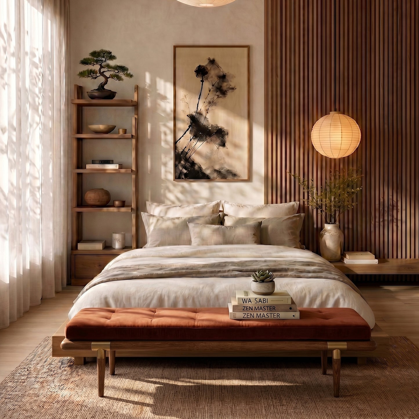 Aurelio Tufted Caramel Brown velvet Bench