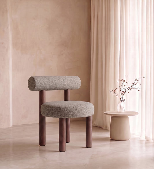 Eleto Minimal Grey Velvet Dining Chair