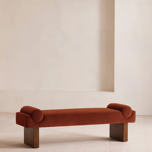 Esther Bench Velvet Velvet Rust