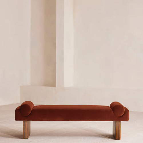 Esther Bench Velvet Velvet Rust