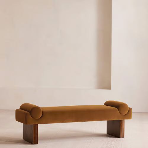 Esther Bench Velvet Velvet Mustard