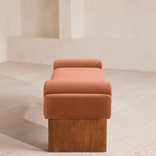 Esther Bench Velvet Velvet Antique Rose