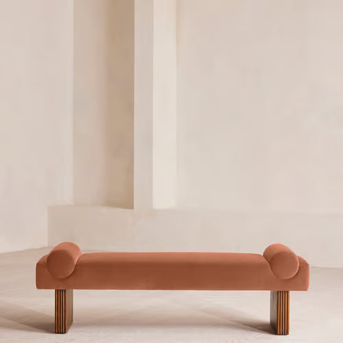 Esther Bench Velvet Velvet Antique Rose