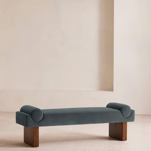 Esther Bench Velvet Velvet Grey Blue