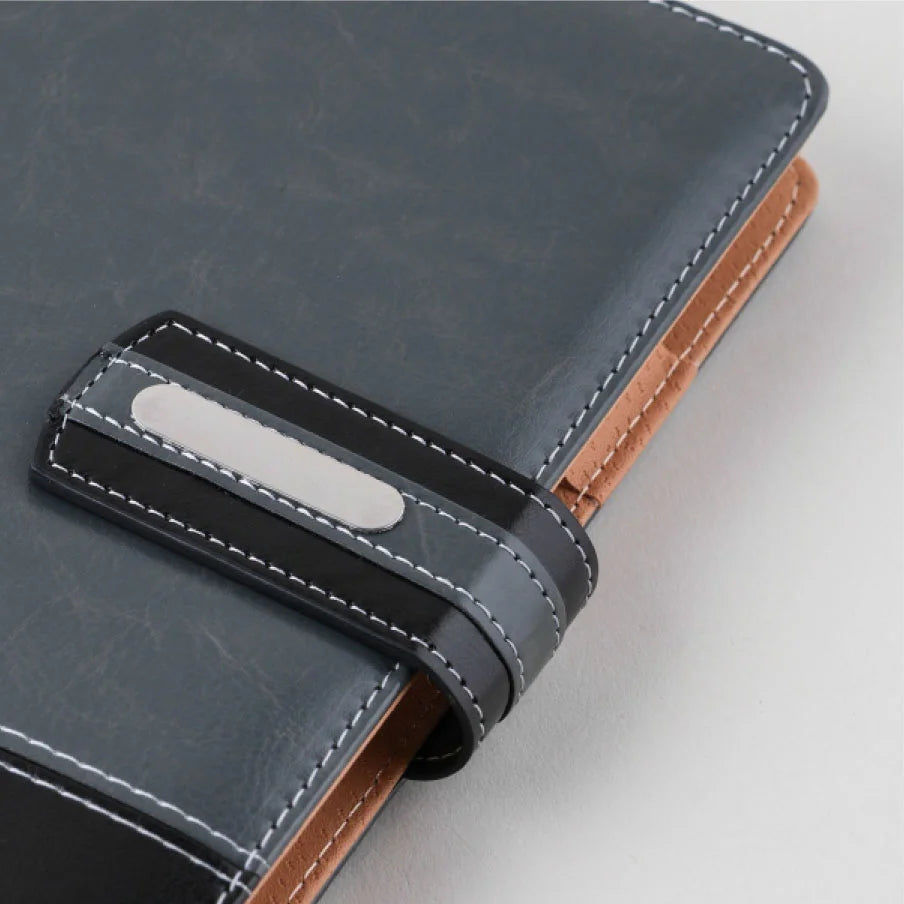 Leatherite Cover Notebook with Magnetic Strap Closure