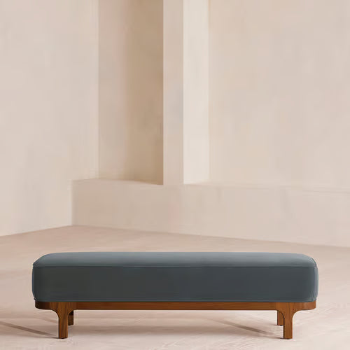 Belsa Bench Velvet Grey Blue