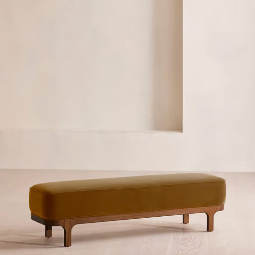 Belsa Bench Velvet Mustard