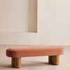 Nieve Bench Velvet Antique Rose