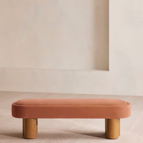 Nieve Bench Velvet Antique Rose