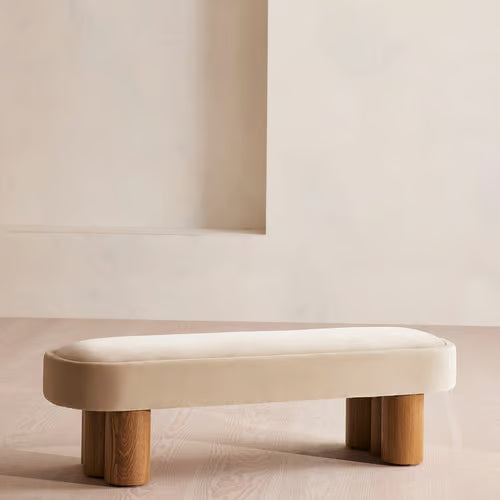 Nieve Bench Velvet Porcelain
