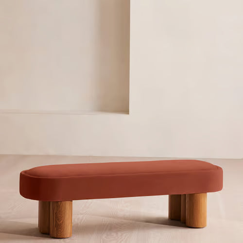 Nieve Bench Velvet Rust