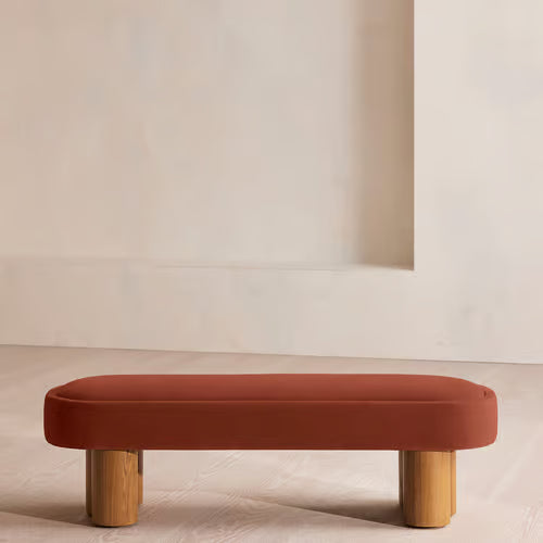 Nieve Bench Velvet Rust