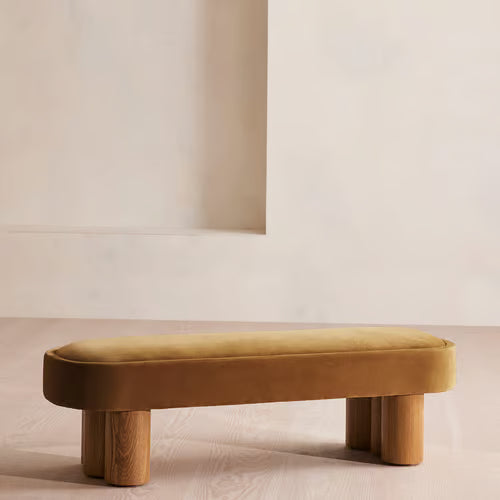Nieve Bench Velvet Mustard