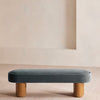 Nieve Bench Velvet Grey Blue